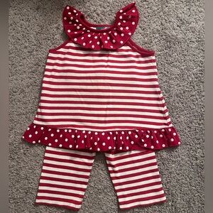 Striped Red and White Kids Matching Set